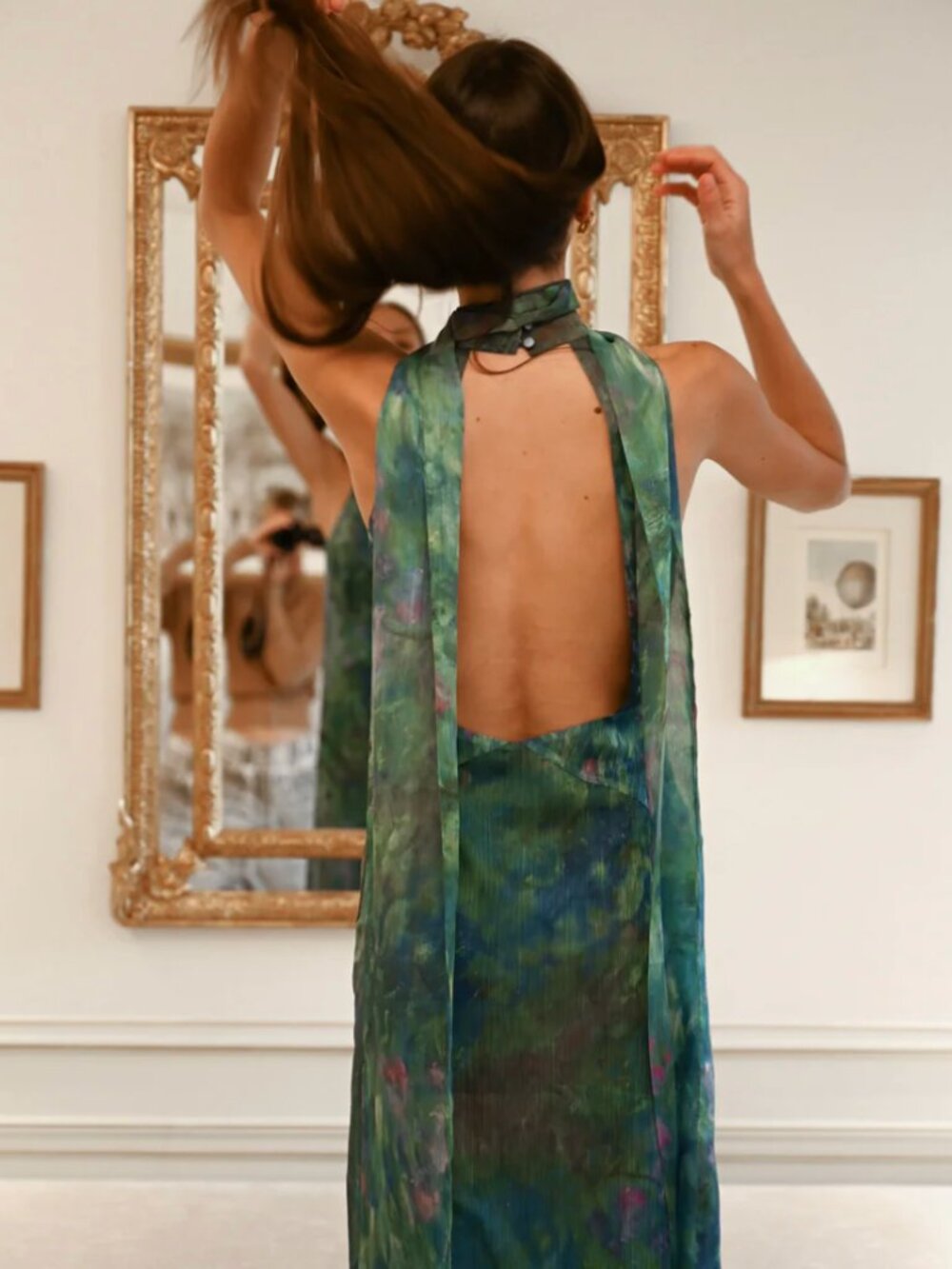 Yllw the Label: Monet Print Open Back Maxi Dress - Picture 2 of 6